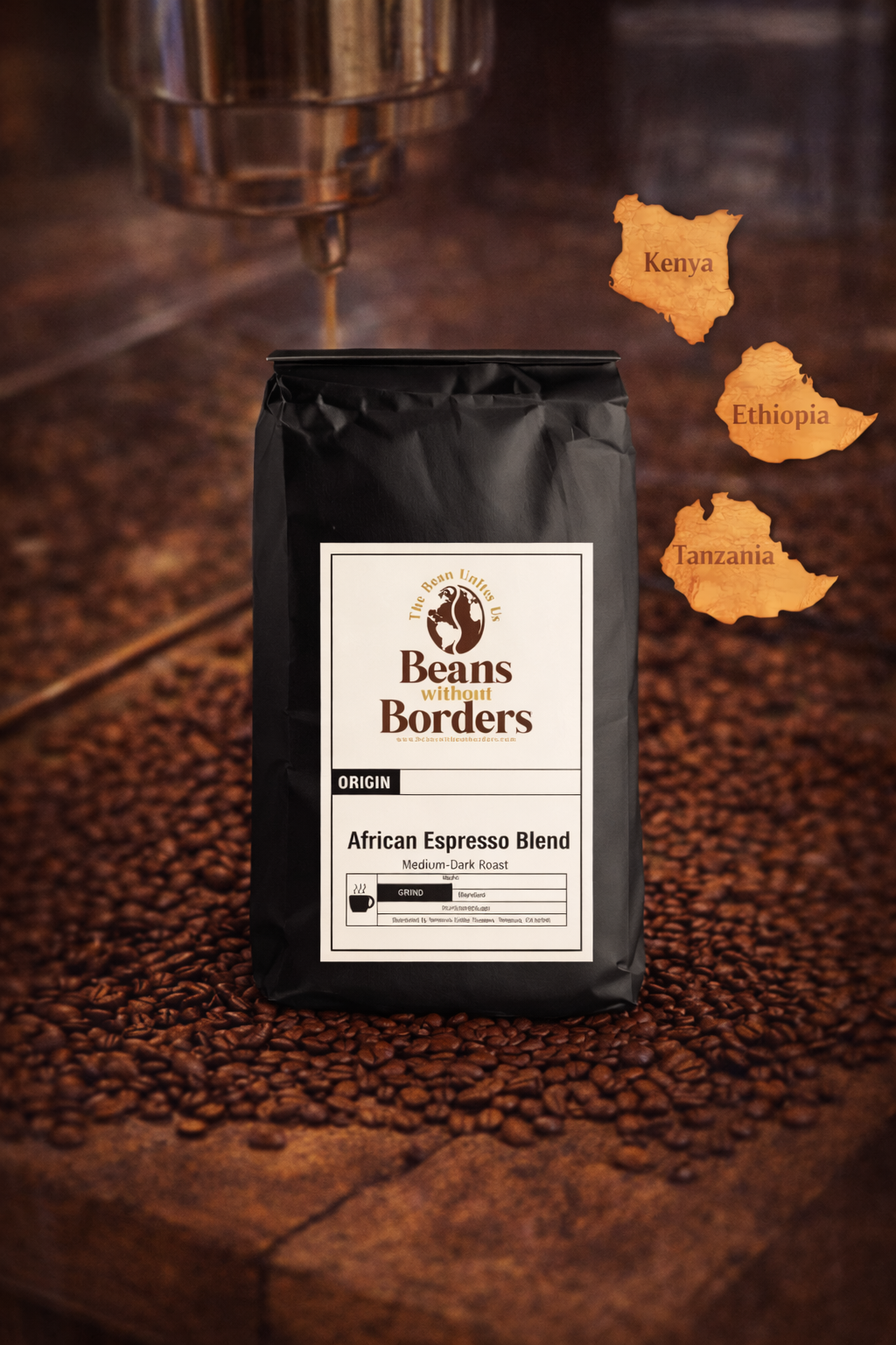 African Espresso Coffee Blend: Kenya, Tanzania & Ethiopia