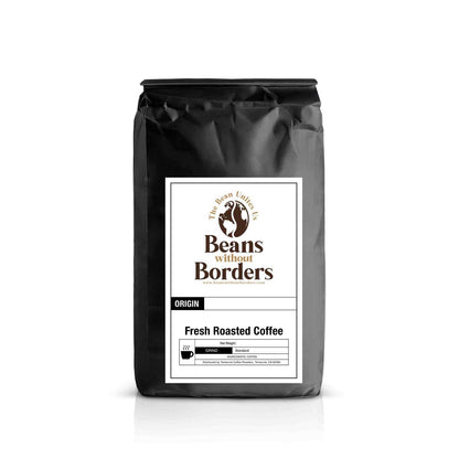 Peru Coffee Pods single origin by Beans without Borders in black packaging, labeled fresh roasted coffee with medium roast profile.